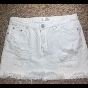 White mini skirt